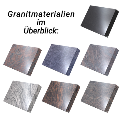 Grabplatte für Urnengrab 30x20x6 cm aus Granit | Arvoniselle
