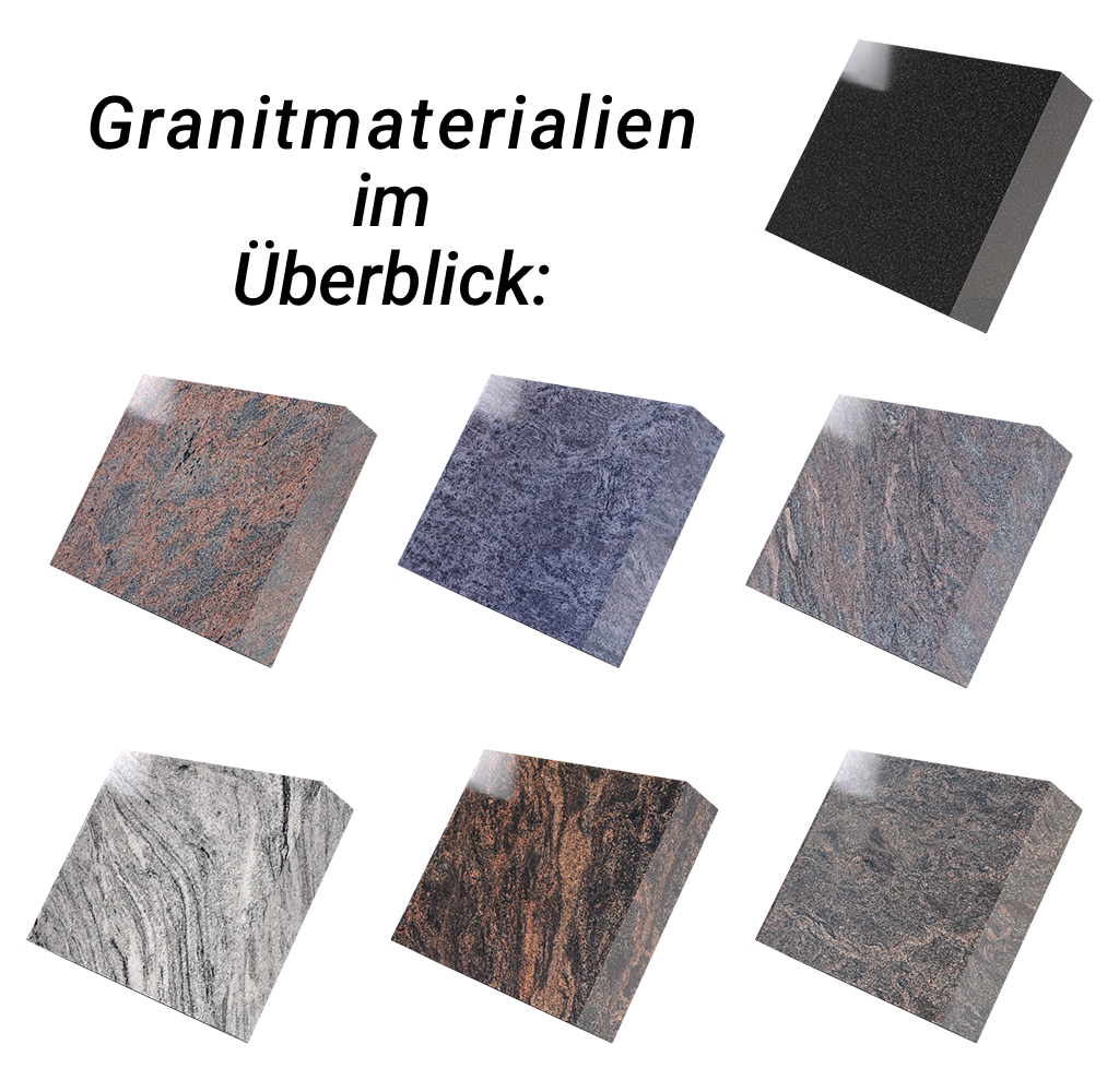 Grabplatte für Urnengrab 45 x 35 x 6 cm aus Granit