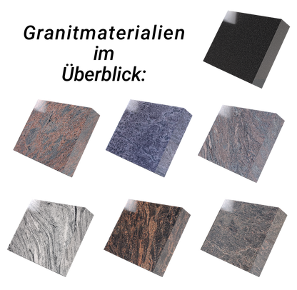 Grabplatte für Urnengrab 45 x 35 x 6 cm aus Granit