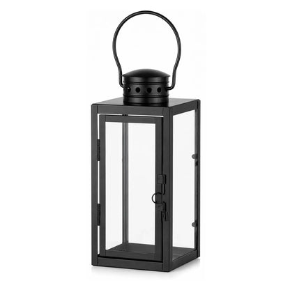 Grablaterne Schwarz aus Metall und Glas – 24 cm