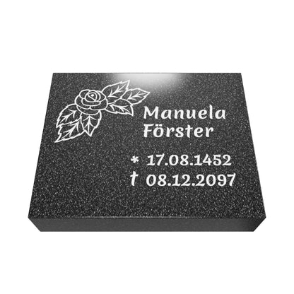 Grabplatte für Urnengrab 50x40x6 cm aus Granit | Arabela