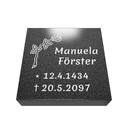Grabplatte für Urnengrab 50 x 50 x 12 cm aus Granit