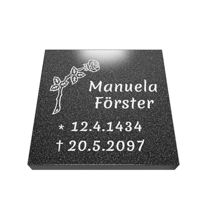 Grabplatte für Urnengrab 50 x 50 x 6 cm aus Granit