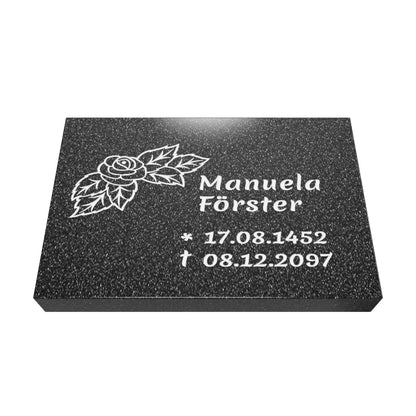 Grabplatte für Urnengrab 60x40x6 cm aus Granit | Arvonis